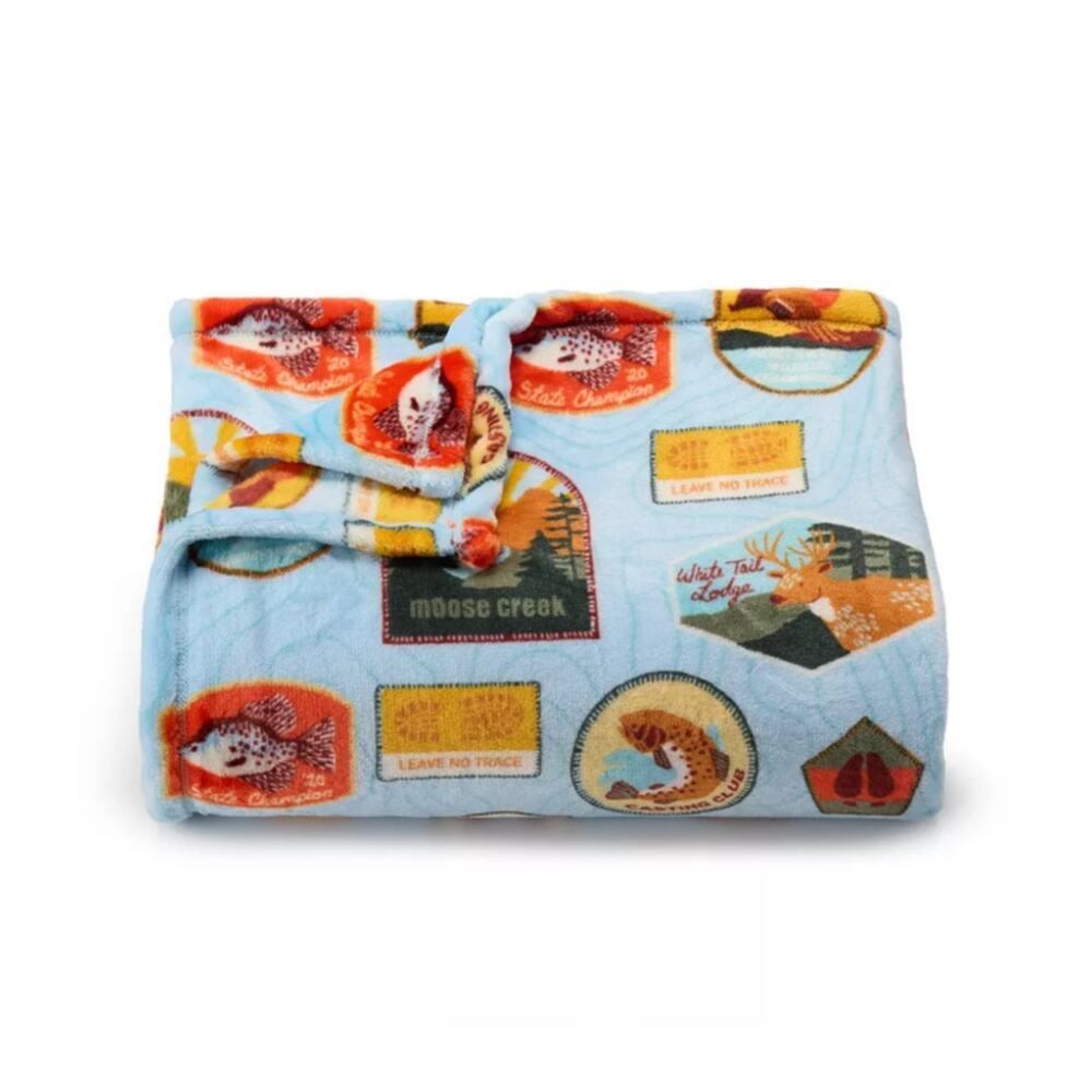 The Big One Wildlife Patches Oversized Supersoft Plush Throw